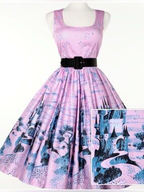 Pinup couture  Disney Aurora pink sleeping beauty castle dress